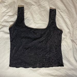 Black Glitter Tank Top